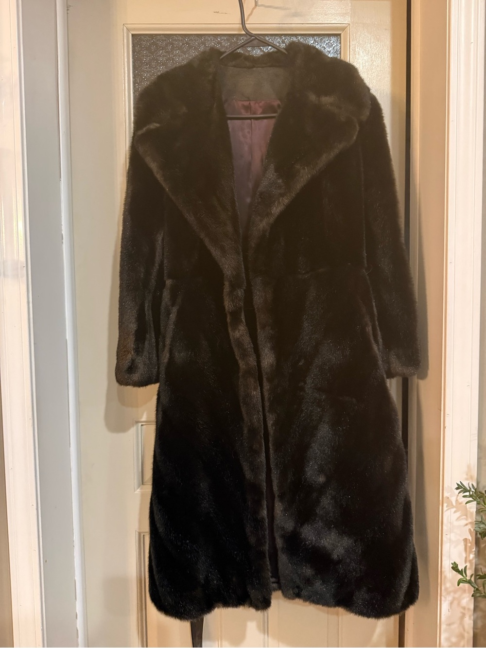 Tissavel of France Dark Brown Faux Fur Trench Coat